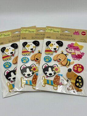 24 Pieces Pop-Up Dog Images Stickers, Colorful Bundle, DIY Arts And Crafts